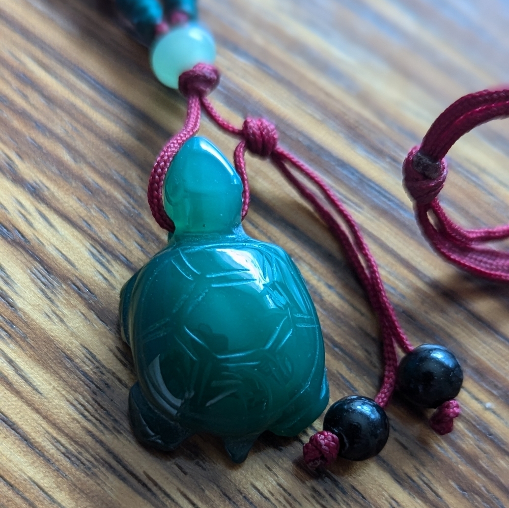 Small Faux Jade Turtle necklace or bracelet